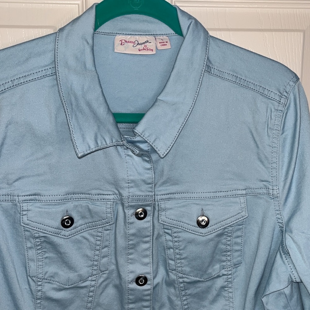 Quacker Factory Button Front Stretch Denim Jean J… - image 2